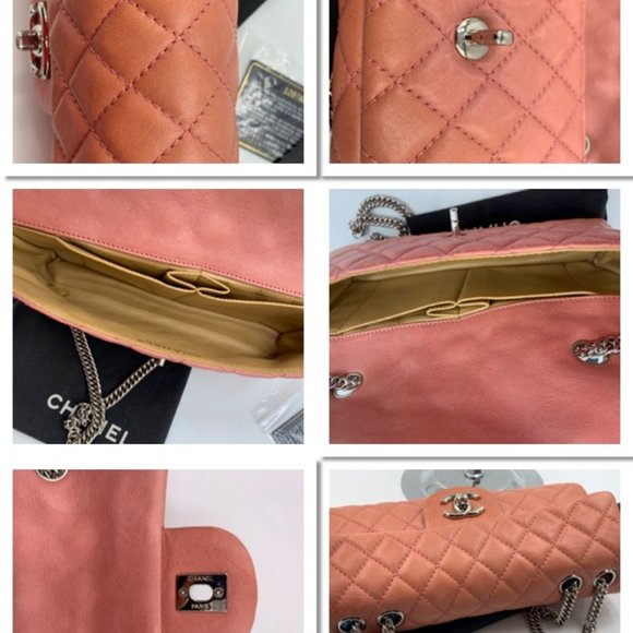 Authentic CHANEL CC Flap Bag - Dark Pink (Salmon Pink) SHW - Picture 6 of 15